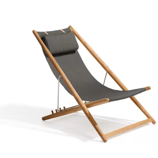 Skargaarden - H55 liggestol Teak og sunbrella stof