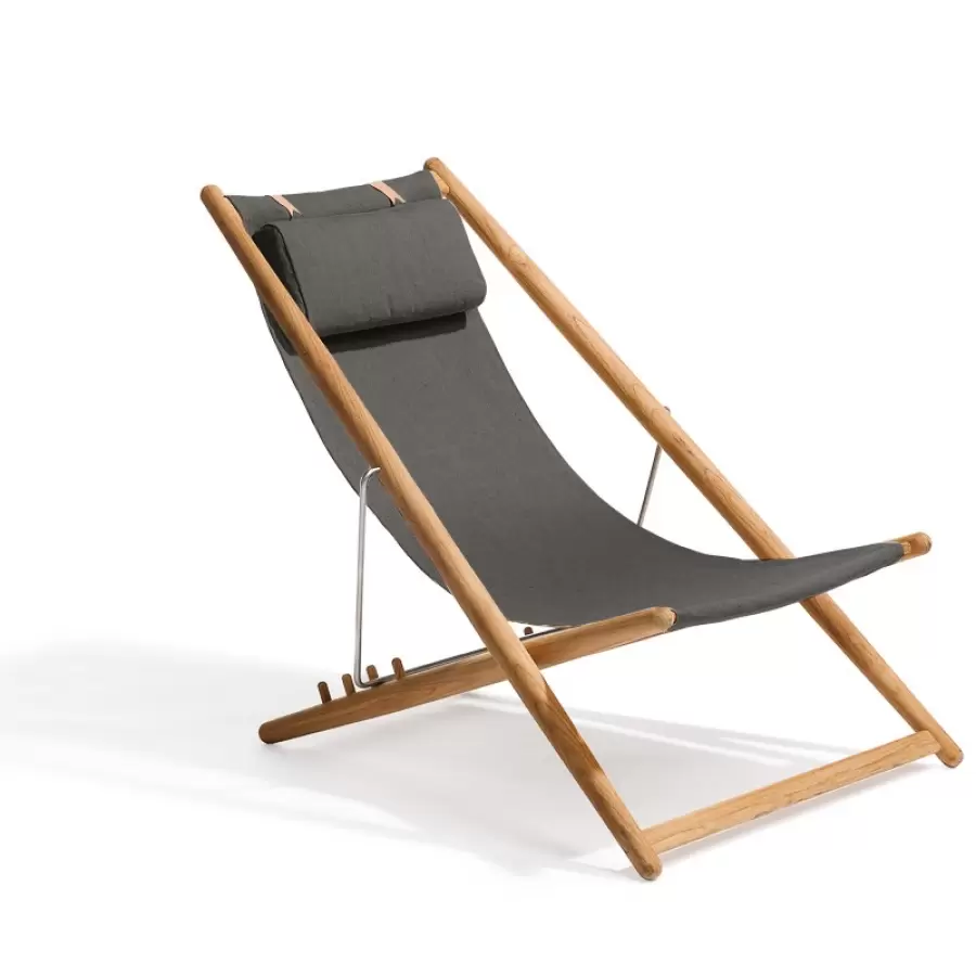 Skargaarden - H55 liggestol Teak og sunbrella stof