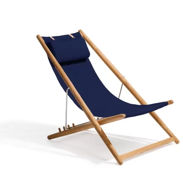 Skargaarden - H55 liggestol Teak og sunbrella stof