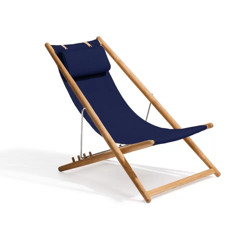 Skargaarden - H55 liggestol Teak og sunbrella stof
