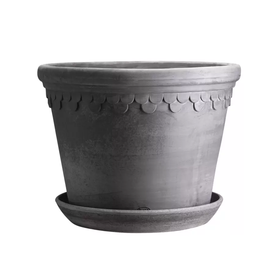 Bergs Potter - Ø:30 cm Uglaseret Københavnerpotte, Grå - Hent selv
