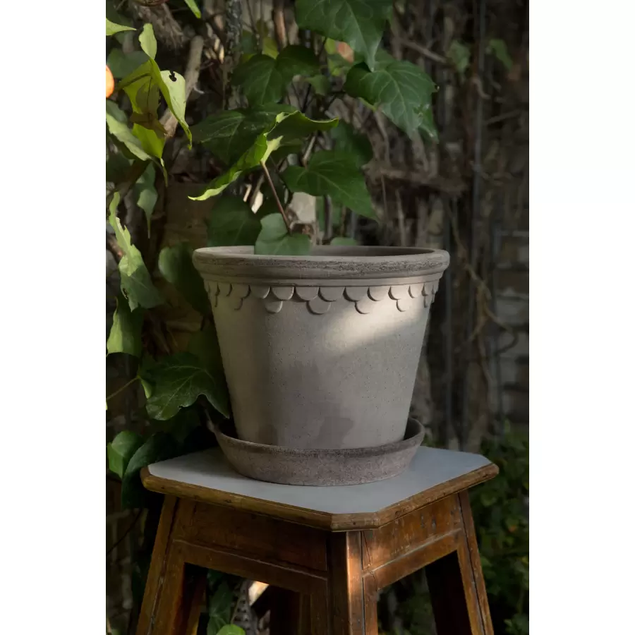 Bergs Potter - Ø:30 cm Uglaseret Københavnerpotte, Grå - Hent selv