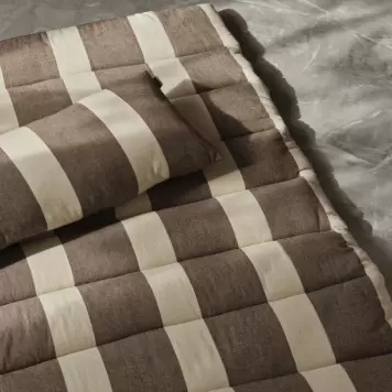 Ferm Living - Udendørs Pudebetræk Strand 30*72, Carob Brown/Parchment