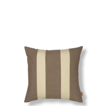 Ferm Living - Udendørs pudebetræk Strand, Carob Brown/Parchment Ferm Living - Udendørs pudebetræk Strand, Carob Brown/Parchment
