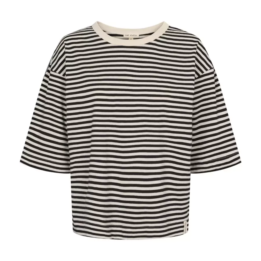 esmé studios - Signe Boxy T-shirt Black Stripe