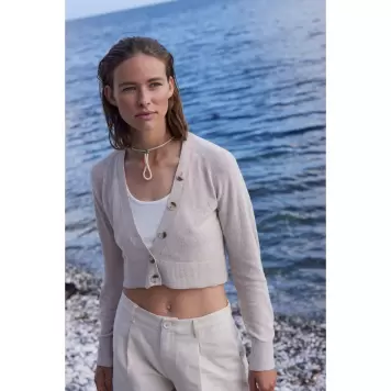 esmé studios - Rim Knit Cardigan, Sand