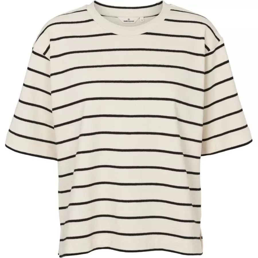 Basic Apparel - Anneli Oversized Tee, Birch/black