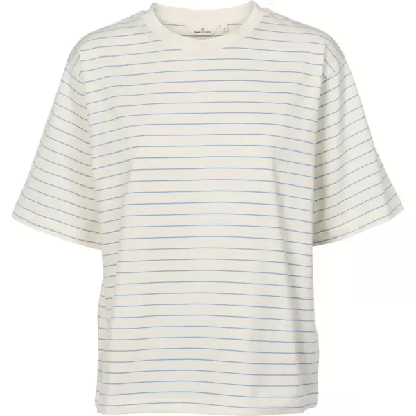 Basic Apparel - Raja Stripe Tee, Quiet Harbor / Whisper white