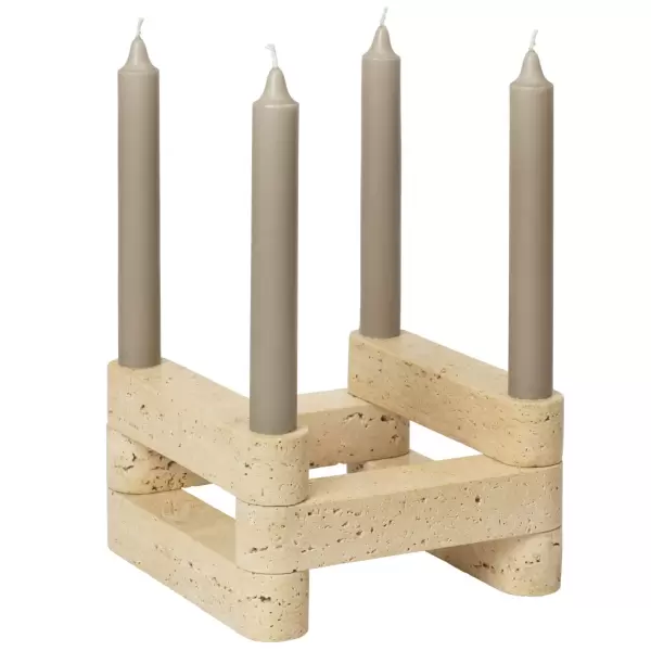 ferm LIVING - Newel Modular Lysestage, Travertin