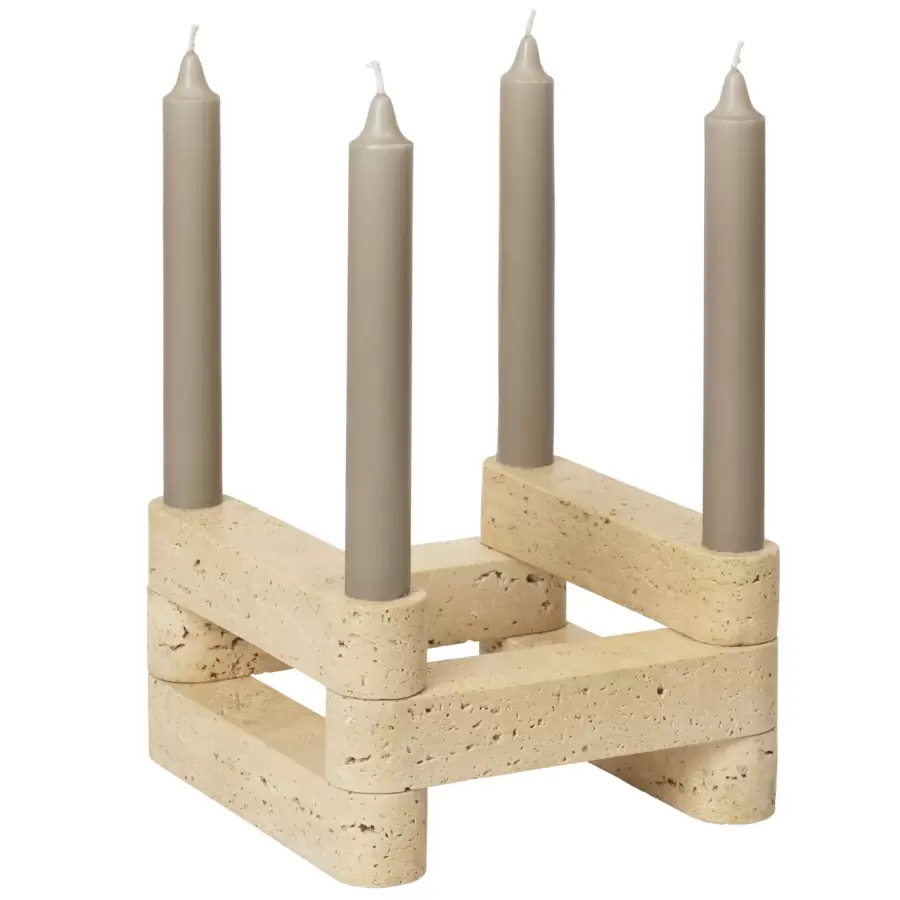 ferm LIVING - Newel Modular Lysestage, Travertin