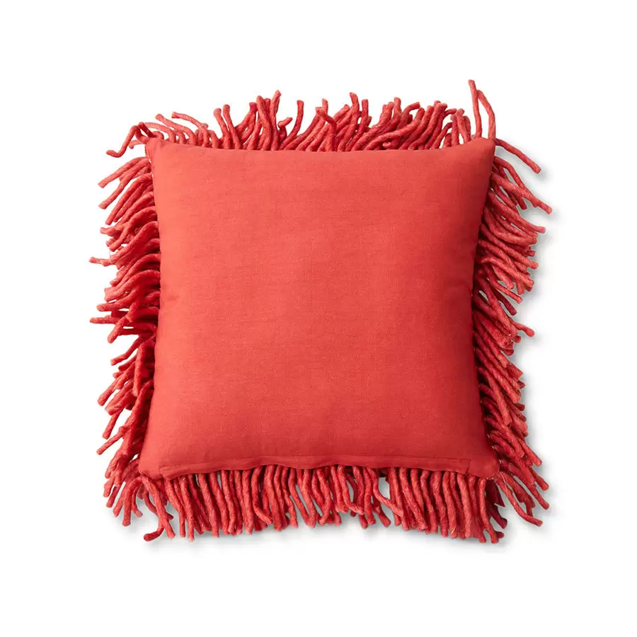 HK living - Rugged woolen cushion cherry red (50x50cm)