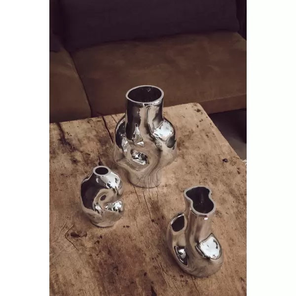 HK living - Gleam glass high vase, chrome