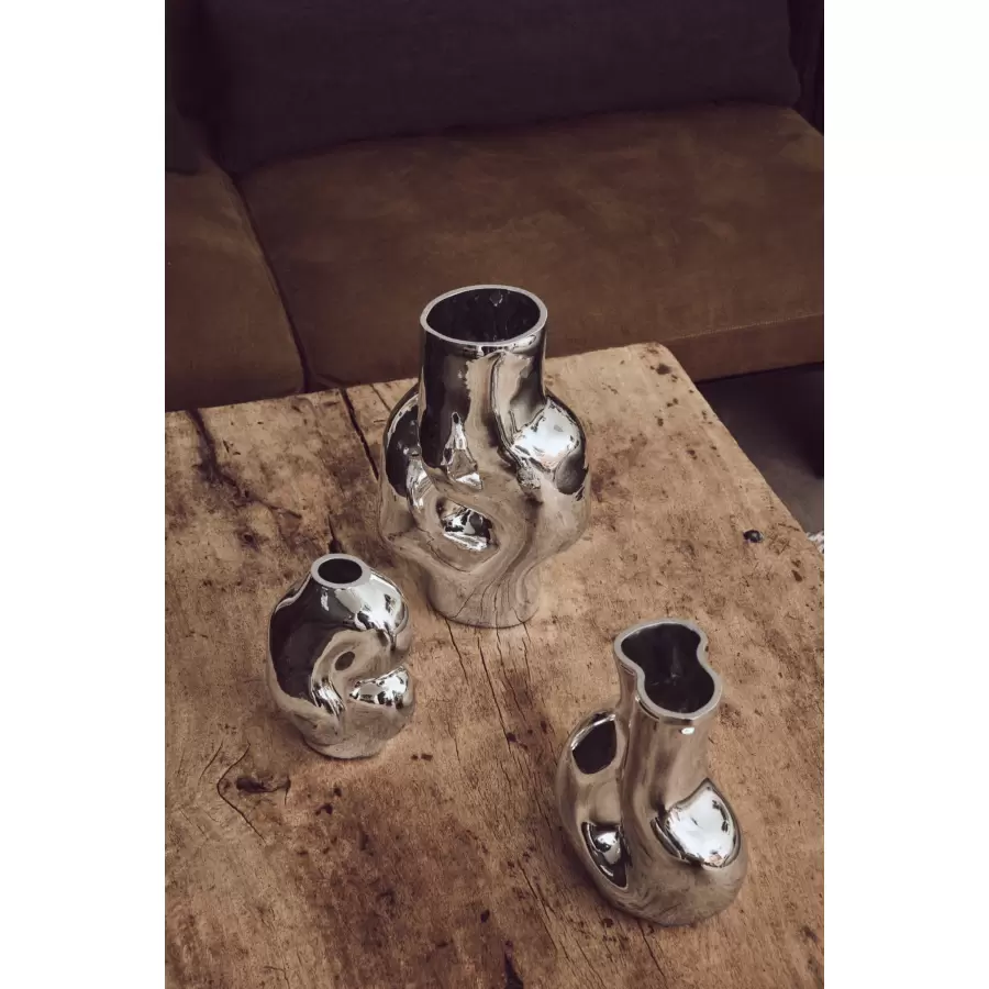HK living - Vase Gleam Glas/Krom, H:32*20*15
