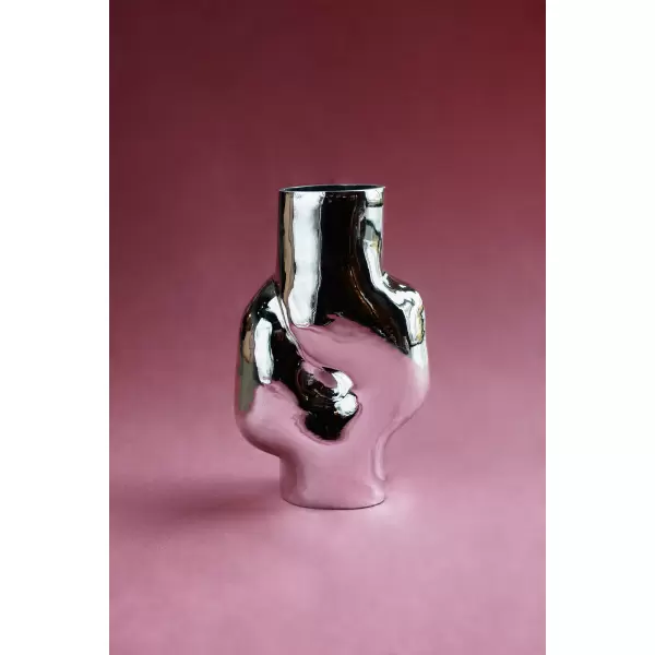 HK living - Gleam glass high vase, chrome