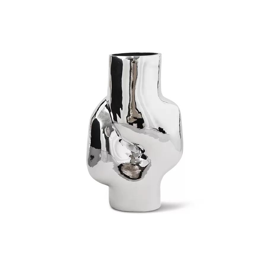 HK living - Vase Gleam Glas/Krom, H:32*20*15