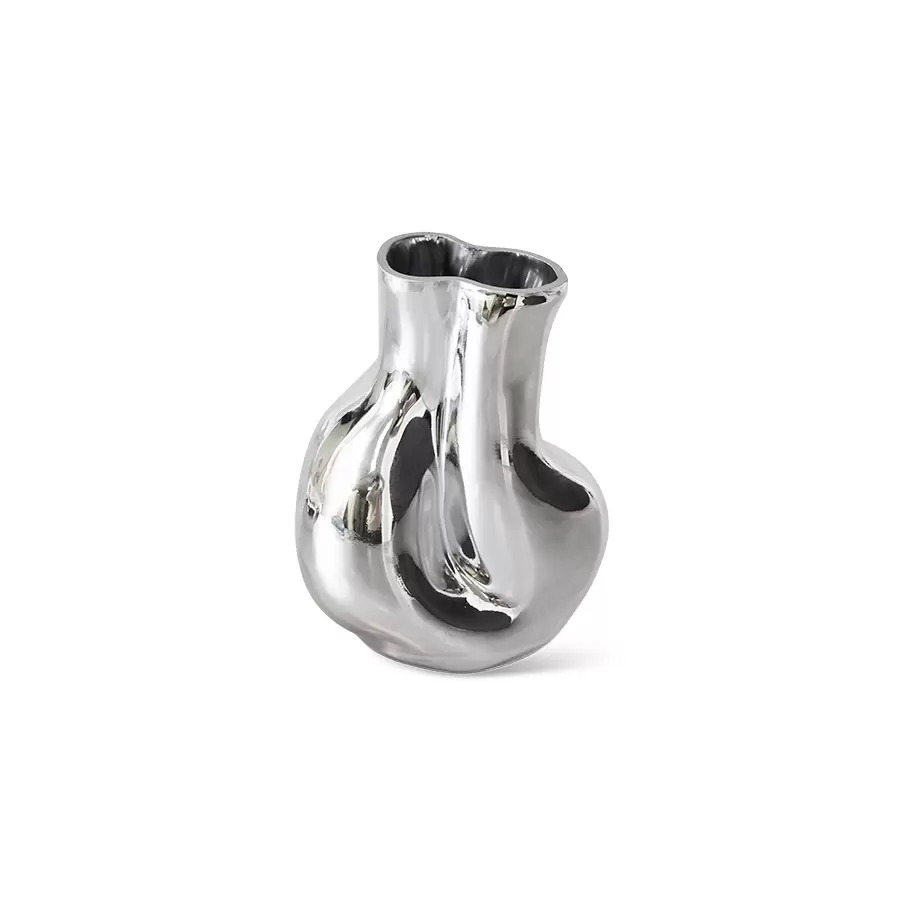 HK living - Vase Gleam Glas/Krom, H:22*17*10,5