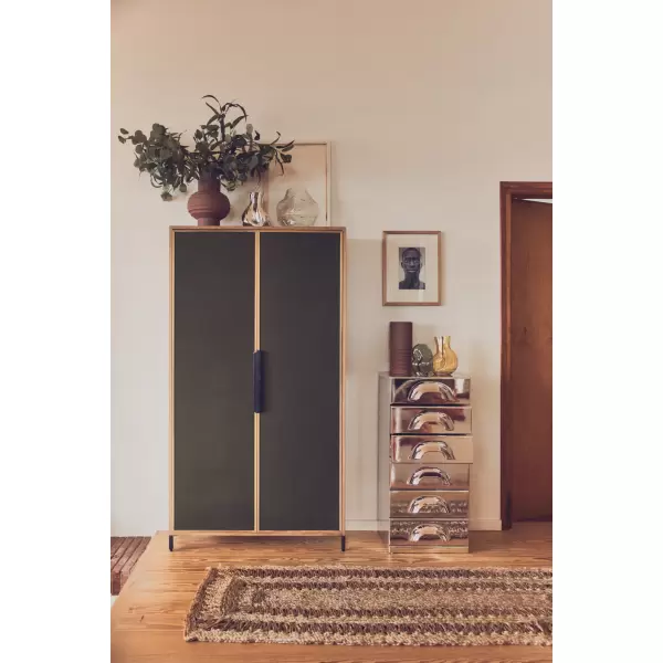 HK living - Vase Gleam Glas/Krom, H:22*17*10,5