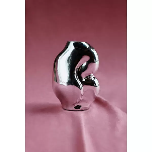 HK living - Gleam glas lille vase, chrome