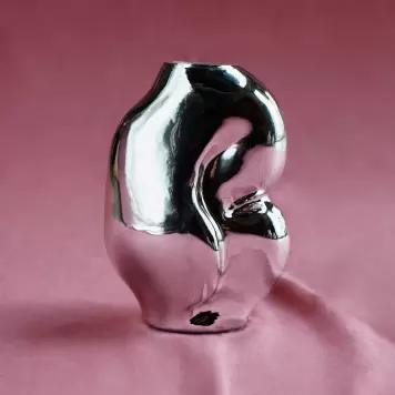 HK living - Vase Gleam Glas/Krom, H:18*13*11