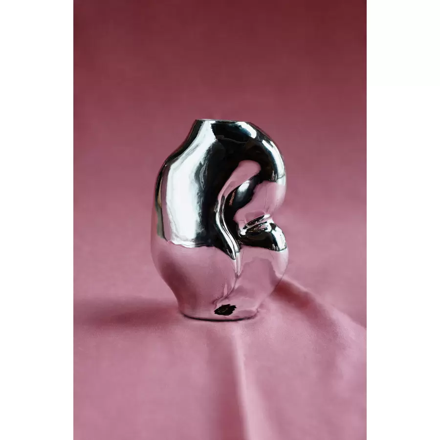 HK living - Vase Gleam Glas/Krom, H:18*13*11