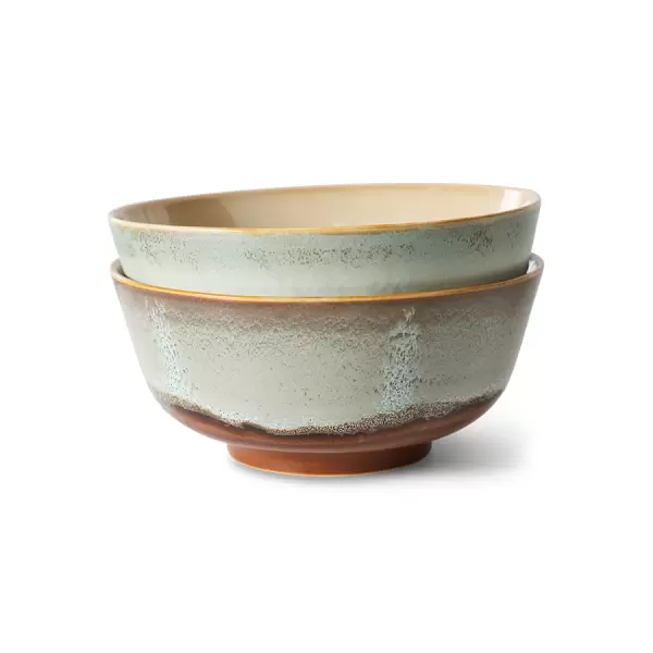 HK living - 70s ceramics: ramen bowl, verge (set of 2) HK living - 70s ceramics: ramen bowl, verge (set of 2)