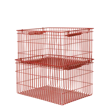 Ferm Living - 2 Stabelbare kurve Cala, Poppy Red Ferm Living - 2 Stabelbare kurve Cala, Poppy Red