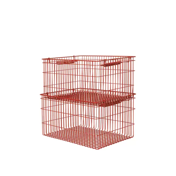 ferm LIVING - 2 Stabelbare kurve Cala, Poppy Red