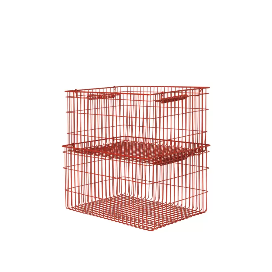 ferm LIVING - 2 Stabelbare kurve Cala, Poppy Red