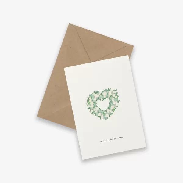 KARTOTEK - Greeting Card // Flower heart (very sorry for your loss)