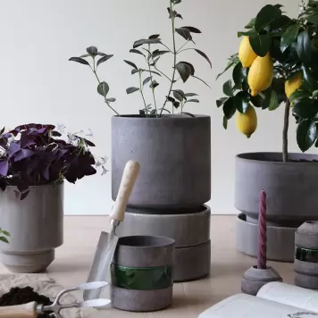 Bergs Potter - Ø:12 Uglaseret The Hoff Pot, Grå