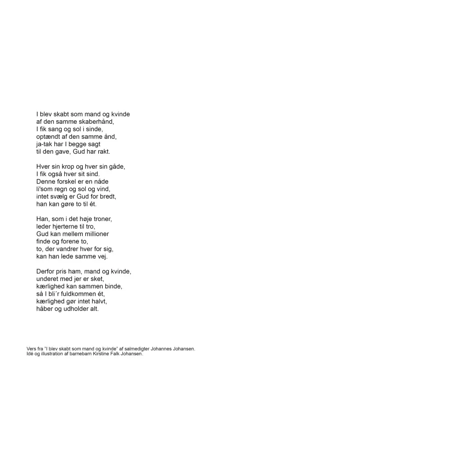 Kirstine Falk - Bryllupskort m. kuvert