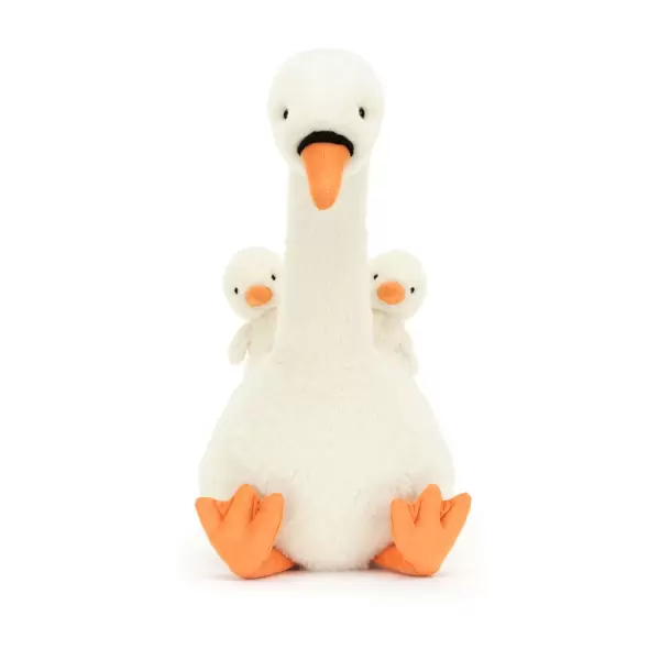 Jellycat - Svane med unger, Featherful Swan