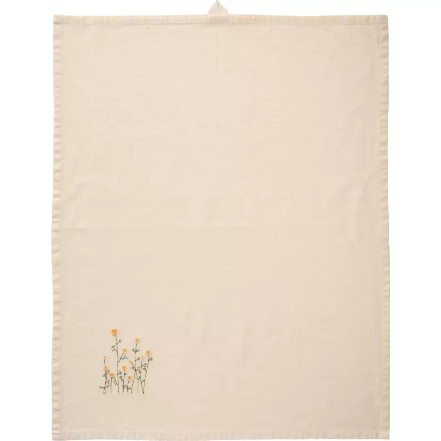 Ib Laursen - Viskestykke Flora m/gule smørblomster butter cream