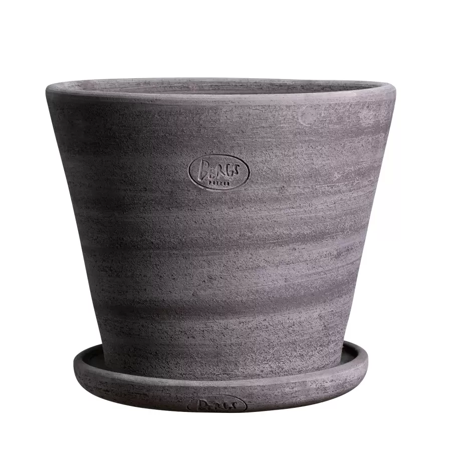 Bergs Potter - Ø:45 Uglaseret stor potte Julie, Grå - Hent selv