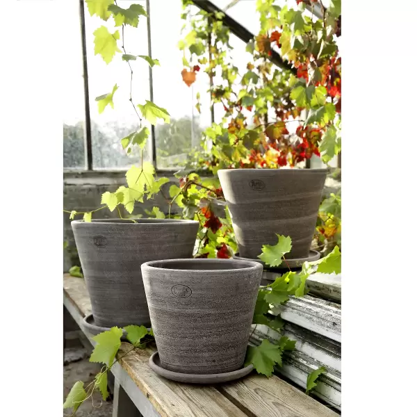 Bergs Potter - Ø:45 Uglaseret stor potte Julie, Grå - Hent selv
