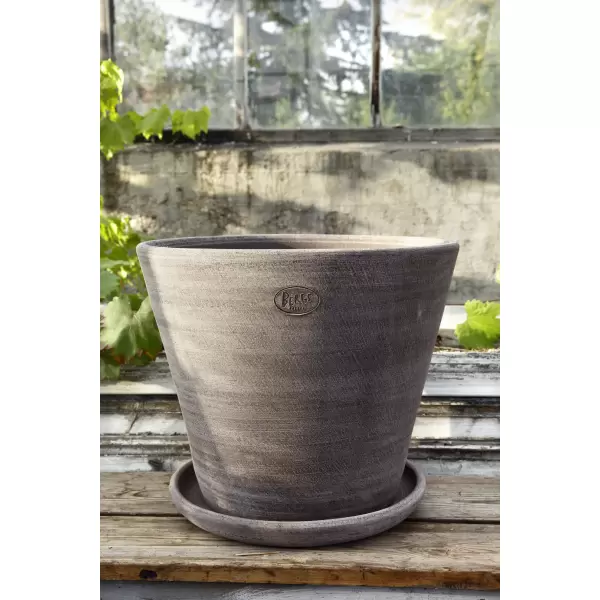 Bergs Potter - Ø:45 Uglaseret stor potte Julie, Grå - Hent selv