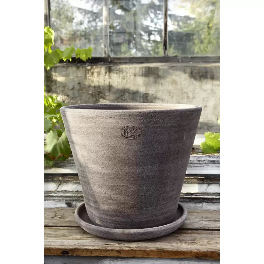 Bergs Potter - Ø:45 Uglaseret stor potte Julie, Grå - Hent selv