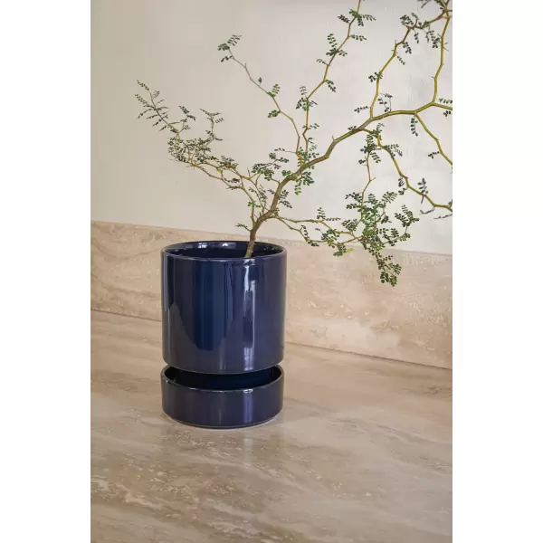 Bergs Potter - Sæt, Hoff , Ø12 cm. GLASERET Sapphire Blue