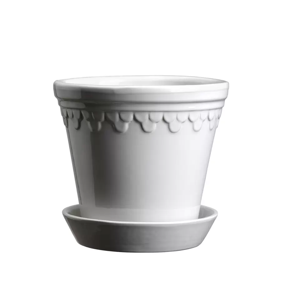 Bergs Potter - Sæt, Ø12, Københavner GLASERET Mineral White