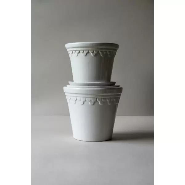 Bergs Potter - Sæt, Københavner 16 cm. Mineral white