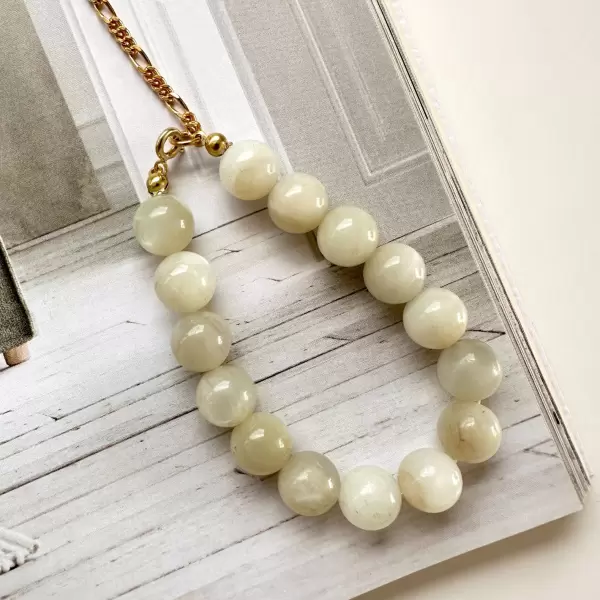 Sisse Dinesen - Armbånd Monica Moonstone, Forgyldt
