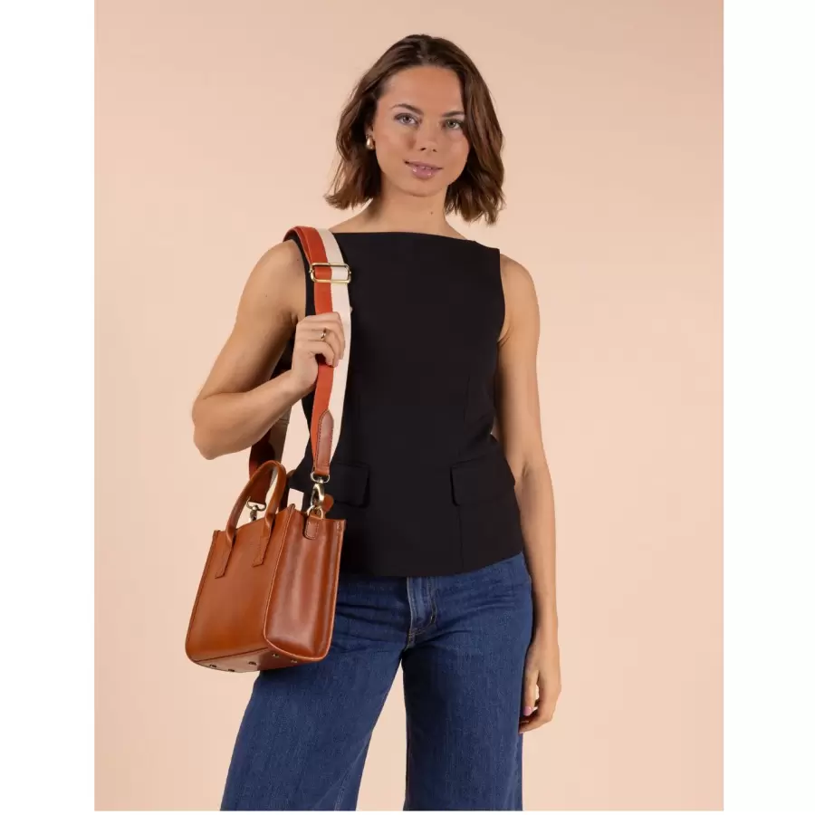 O My Bag - Shopper Jackie Midi, Cognac classic leather