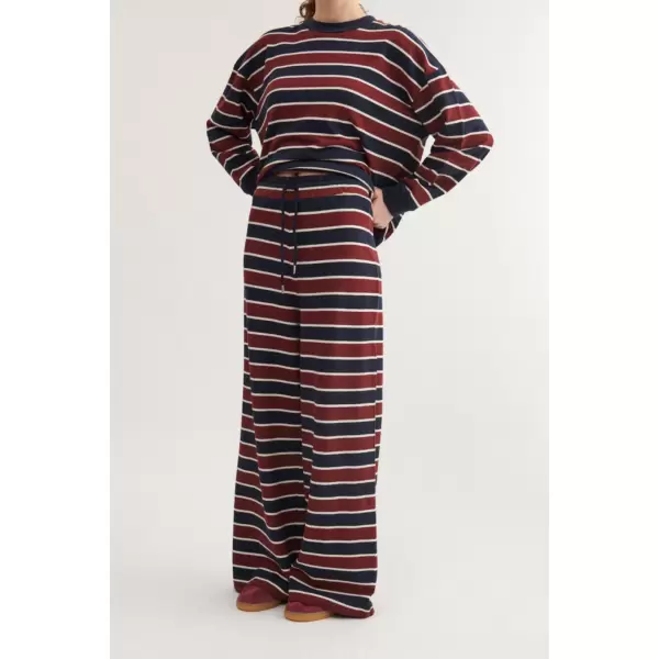 Basic Apparel - Anneli Pants, Bordeaux/sky captain