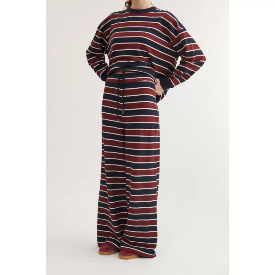 Basic Apparel - Anneli Pants, Bordeaux/sky captain