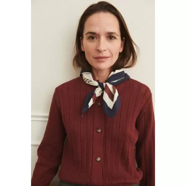 Basic Apparel - Lorri Tørklæde, Sky captain/Bordeaux truffle/Birch