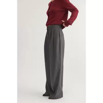 Basic Apparel - Marjo Pants, Dark grey melange/Birch
