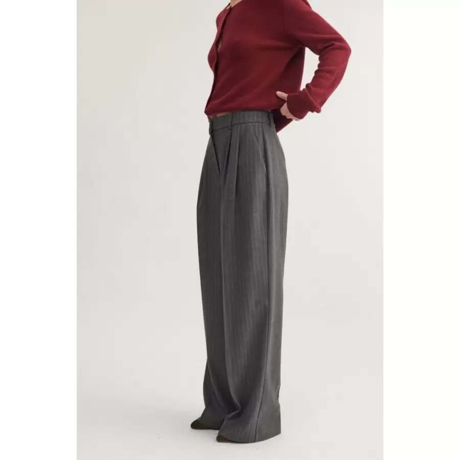 Basic Apparel - Marjorie Pants, Grey melange/birch