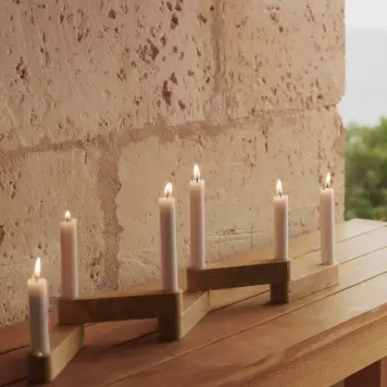 Ferm Living - Newel Modular Lysestage, Travertin