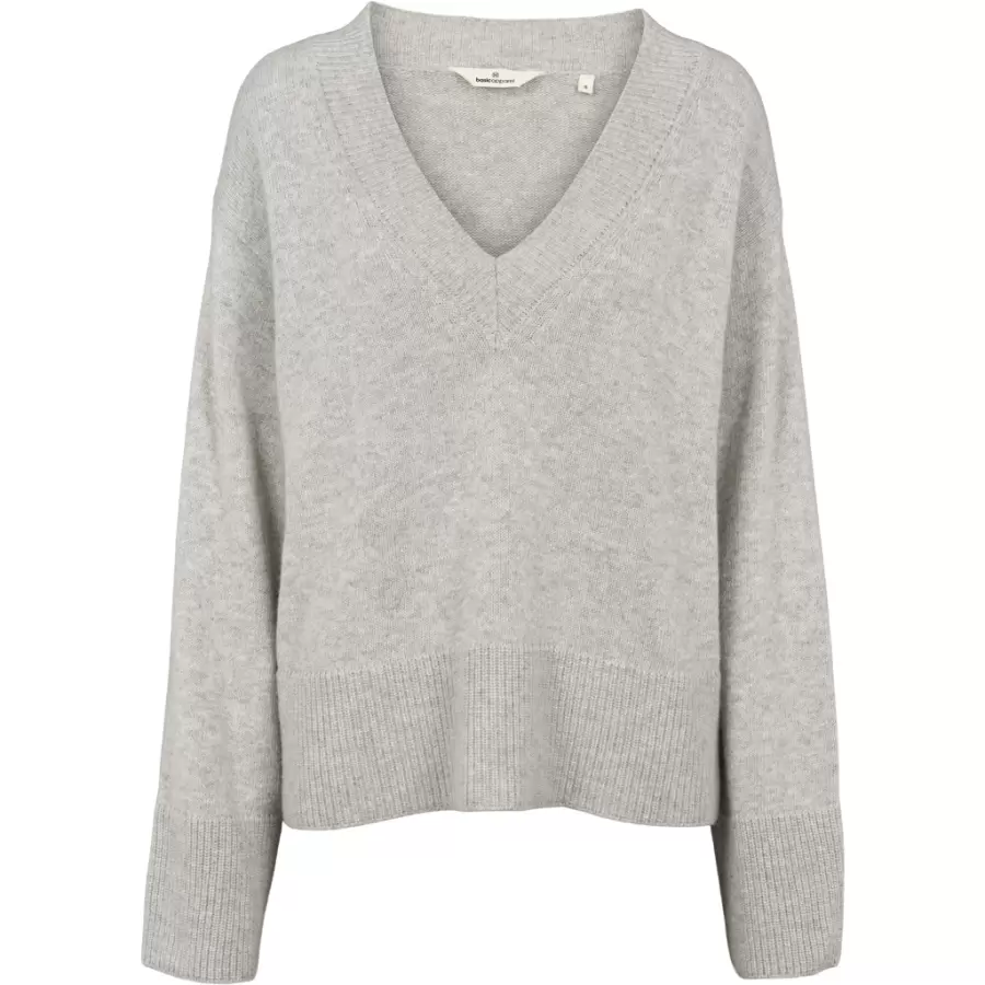Basic Apparel - Cady V. Neck, Light Grey