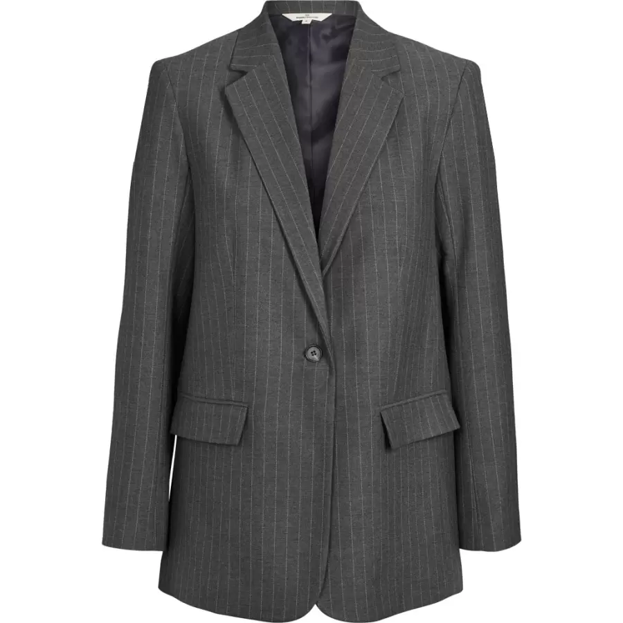 Basic Apparel - Marjorie Blazer, Grey/birch